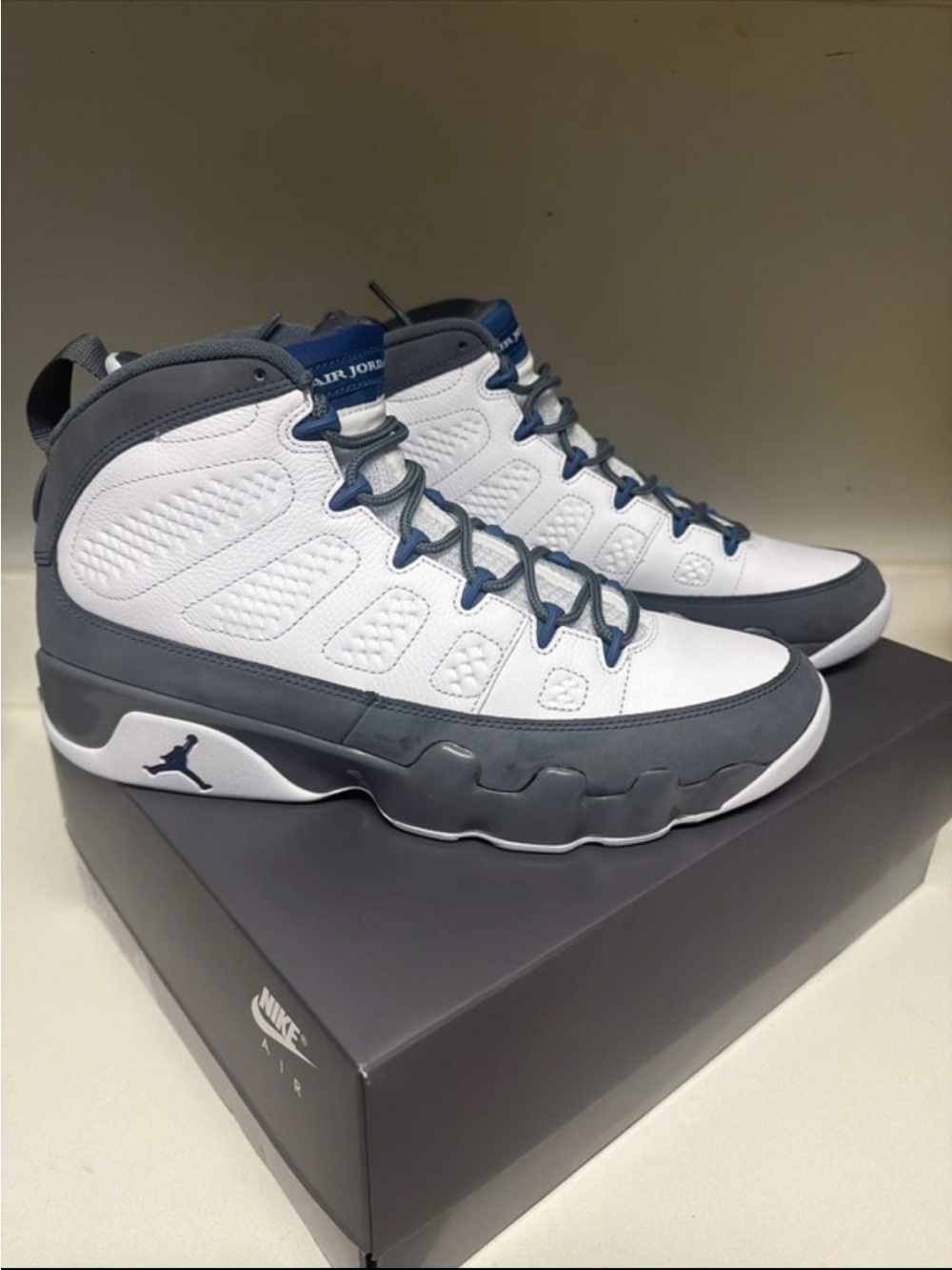 Jordan Men's White and Gray High-Top Basketball Sneakers